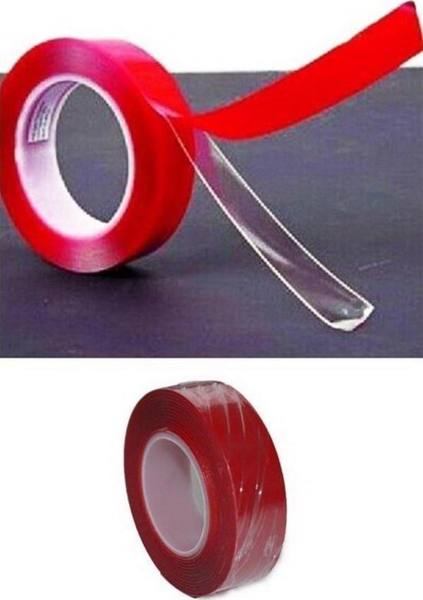 Tedaks 2 Metre Güçlü Yapışkanlı Çift Taraflı Slikon Pratik Şeffaf Bant - Image 1
