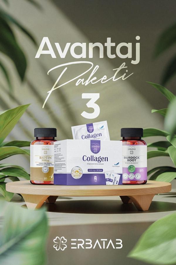 Erbatab Avantaj Paketi 3 (Kollajen, Biotin, Dulavratotu) - Image 1