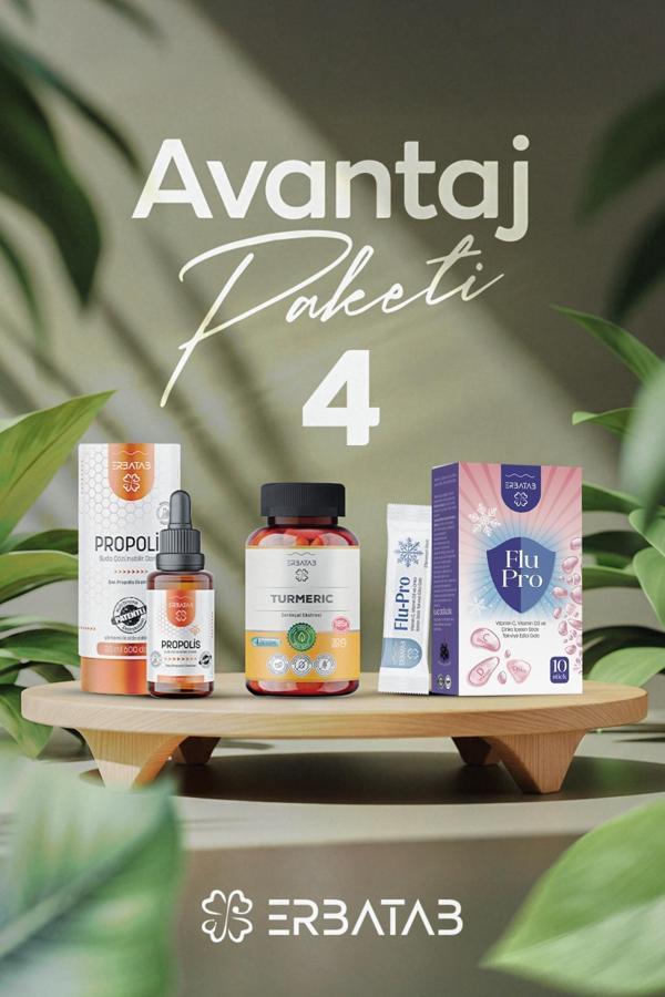 Erbatab Avantaj Paketi 4 (Zerdeçal, Propolis, Flupro Vitamin C) - Image 1