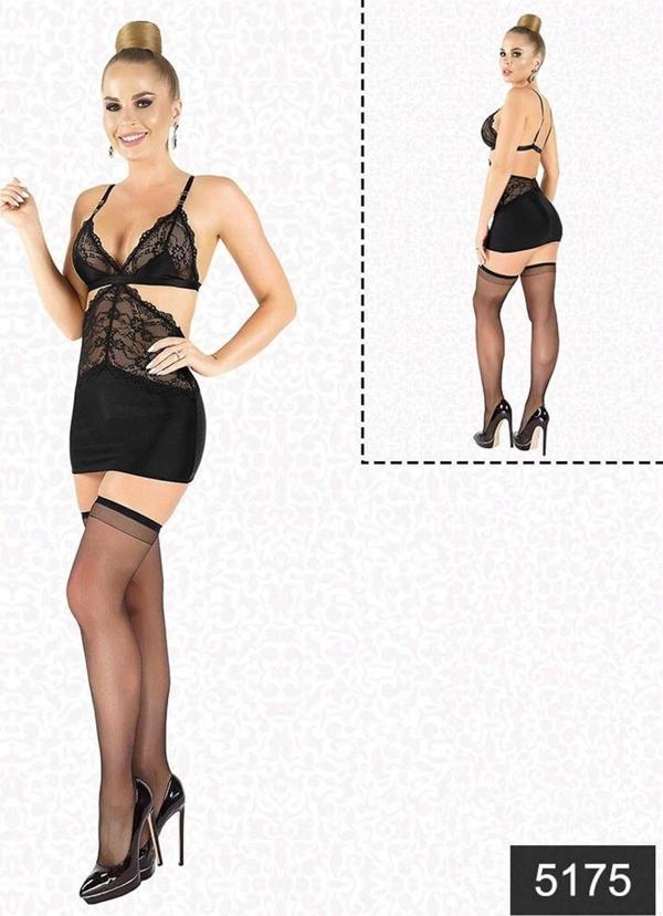 Miss Likralı Saten Babydoll - Image 1