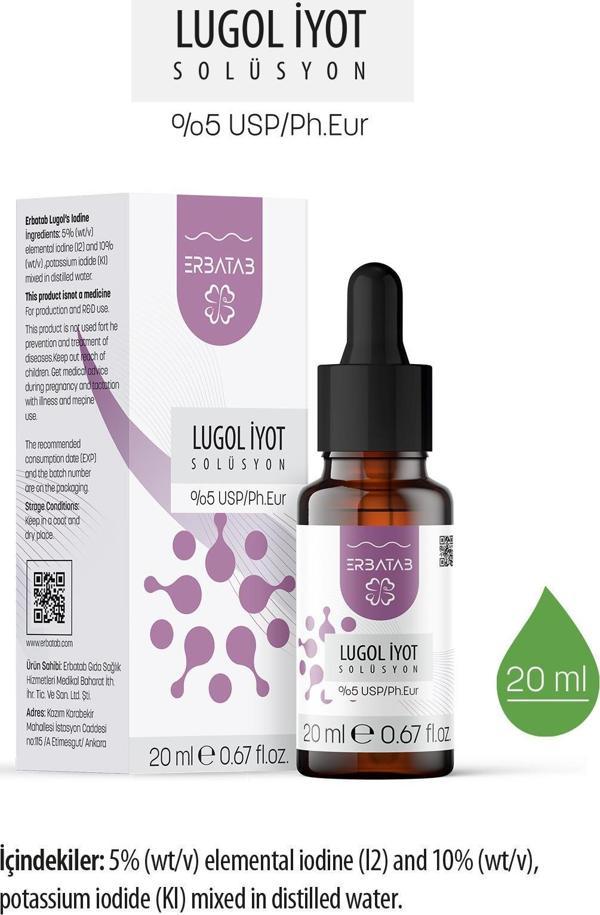 ERBATAB Lugol İyot %5 20 ml İY0002 - Image 1