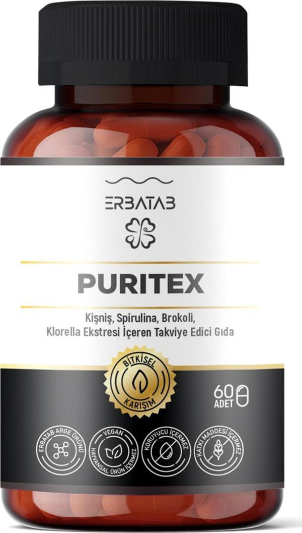Erbatab Puritex (Kişniş - Spirulina - Brokoli - Klorella) 60 Kapsül - Image 1
