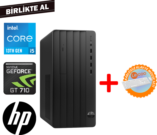 HP Pro 290 G9 i5-13500 32GB 1TB SSD 4 GB GT710 W11P Masaüstü PC + Kablosuz Klavye Mouse 624A6ET 088 - Image 1