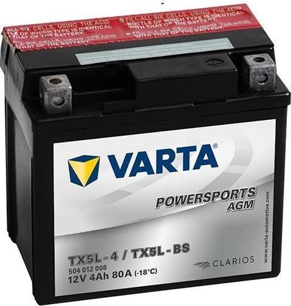 Varta TX5L-4 / TX5L-BS Agm Motosiklet Aküsü 4Ah  - Image 1