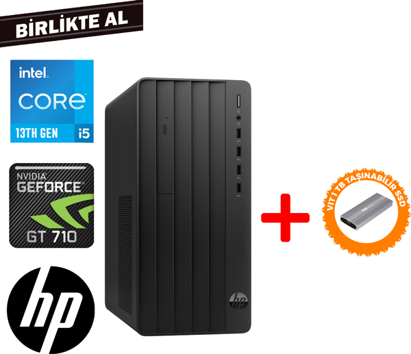 HP Pro 290 G9 i5-13500 8GB 512GB SSD 4 GB GT710 Freedos Masaüstü PC + VIT 1 TB SSD 624A6ET 074 - Image 1