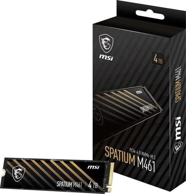 MSI Spatium M461 4TB 5000/4200MB/s PCIe Gen 4.0 NVMe M.2 SSD Disk - Image 1