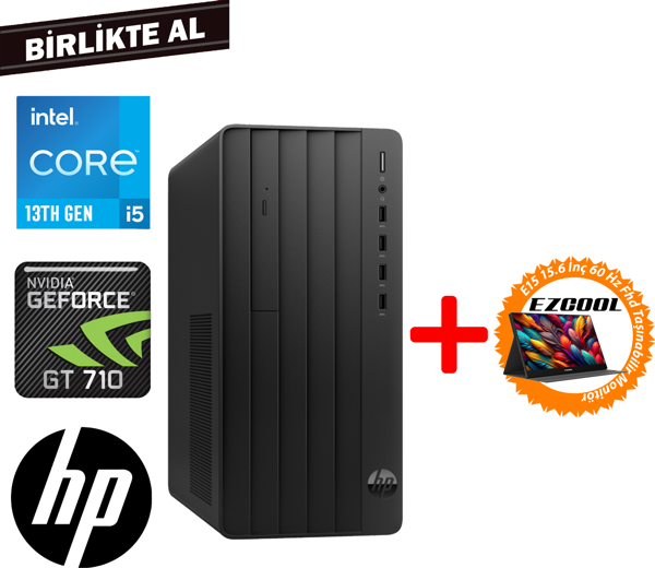 HP Pro 290 G9 i5-13500 8GB 512GB SSD 4 GB GT710 W11P Masaüstü PC + 15,6" Monitör 624A6ET 082 - Image 1