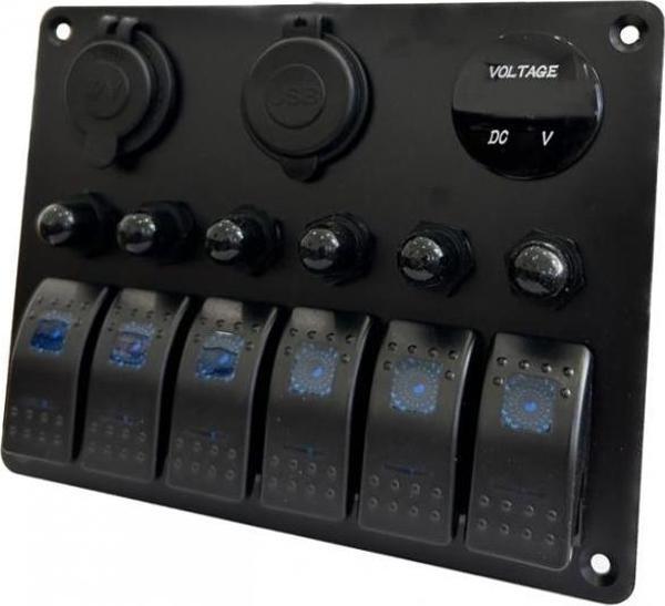 The Cape 6lı Switch Panel Şarj+Usb+Voltmetre - Image 1