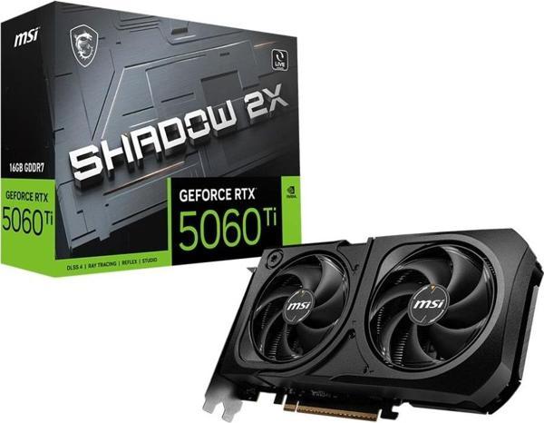 MSI GeForce RTX 5060TI 16GB Shadow 2X PLUS GDDR7 128Bit DX12 Gaming (Oyuncu) Ekran Kartı - Image 1