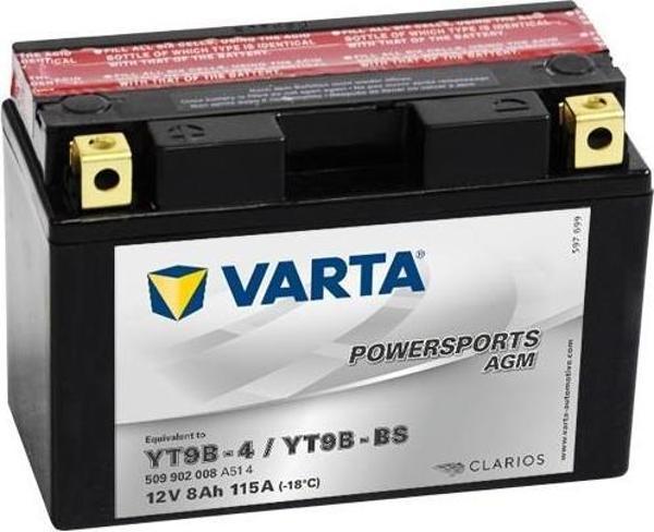 Varta YT9B-4/YT9B-BS AGM Motosiklet Aküsü 8Ah  - Image 1