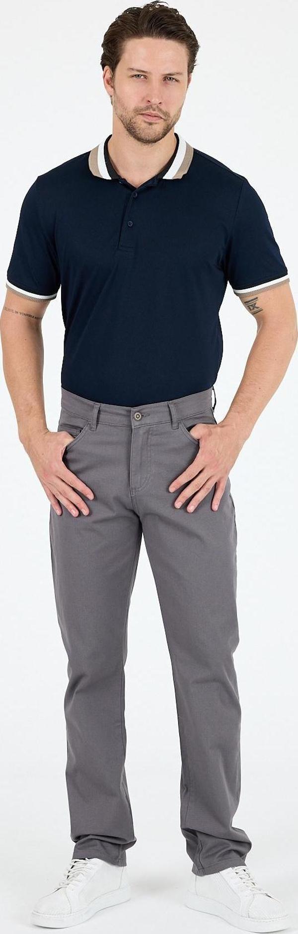 Erkek Regular Fit GabardinPamukElastan Rahat Günlük Klasik Düz Kesim Pantolon 1162 - Image 1