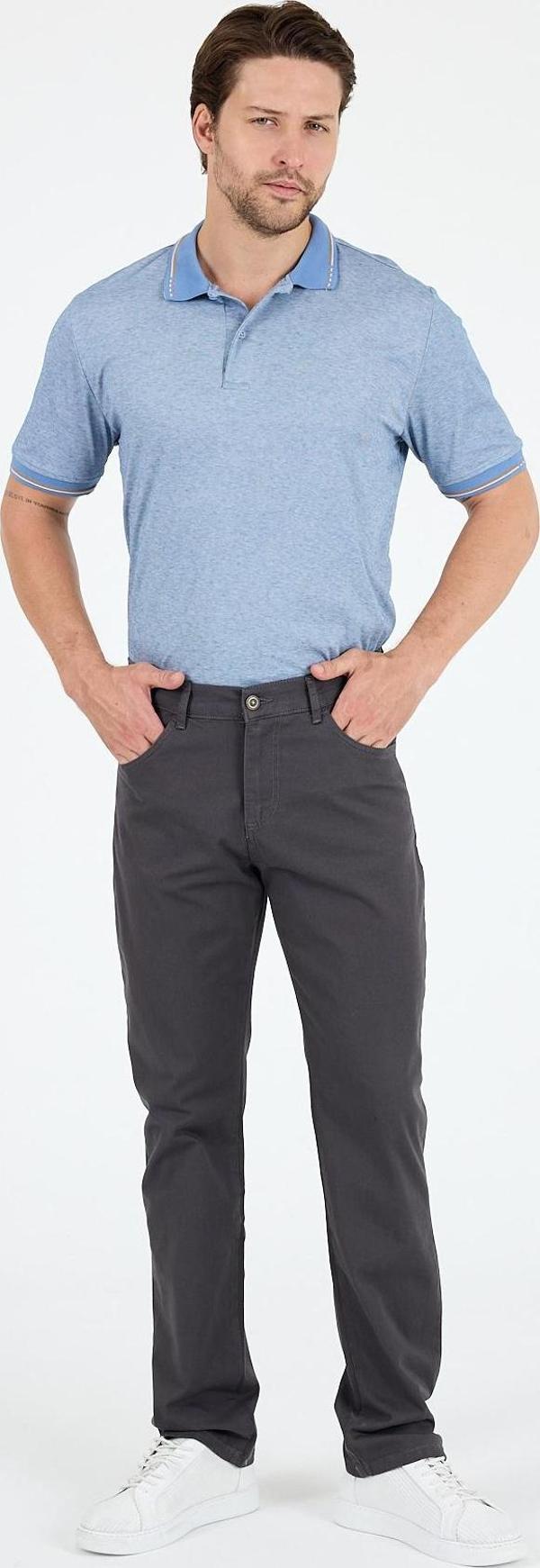 Erkek Regular Fit GabardinPamukElastan Rahat Günlük Klasik Düz Kesim Pantolon 1162 - Image 1