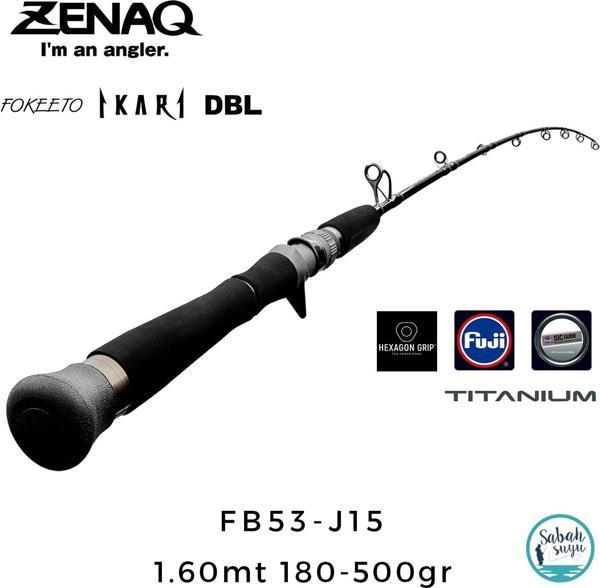 Zenaq Fokeeto DBL FB53-J15 İkari 1.60mt 180-500gr (1P) Tetikli Jigging Kamış - Image 1