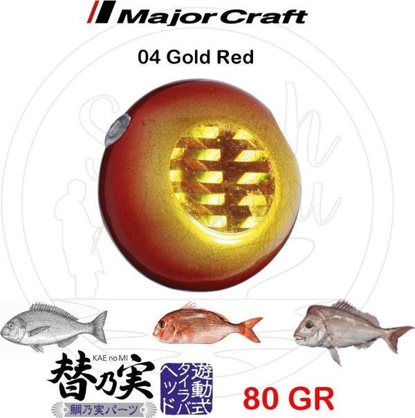 Major Craft TM-Head Slider Tai Rubber Jig 80gr #04 Gold Red - Image 1