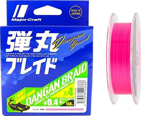 Major Craft Dangan Braid LGS 4X İp Misina PE 0.4 0.07mm 8lb/3.2kg 150mt Pembe - Image 1