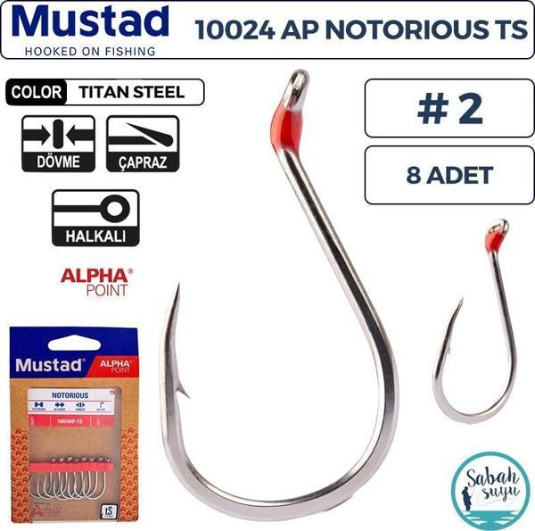 Mustad 10024 AP Notorious Delikli Olta İğnesi TS #2 (8 Adet) - Image 1