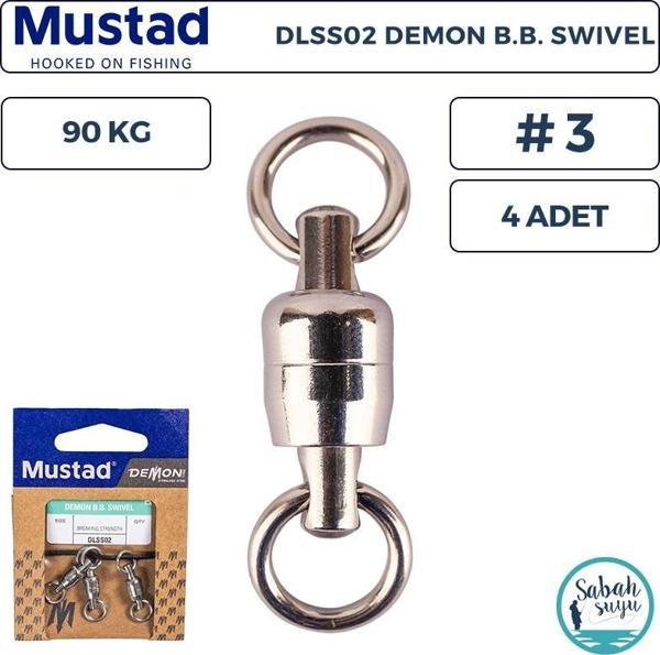Mustad Demon DLSS02 Bilyalı Fırdöndü #3 90kg (4 Adet) - Image 1