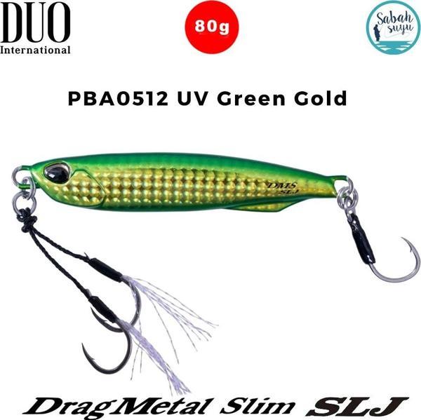 Duo Drag Metal Slim SLJ Jig 80gr 90mm PBA0512 UV Green Gold - Image 1