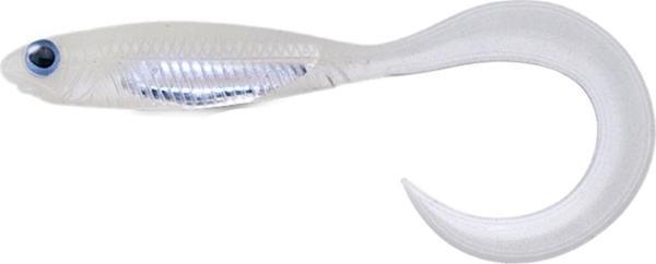 Fish Arrow Flash J Curly 5cm SW #145 Blue Luminova Glow Silver Silikon Balık (5 Adet) - Image 1