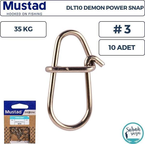 Mustad Demon DLT10 Power Snap Klips #3 35kg (10 Adet) - Image 1