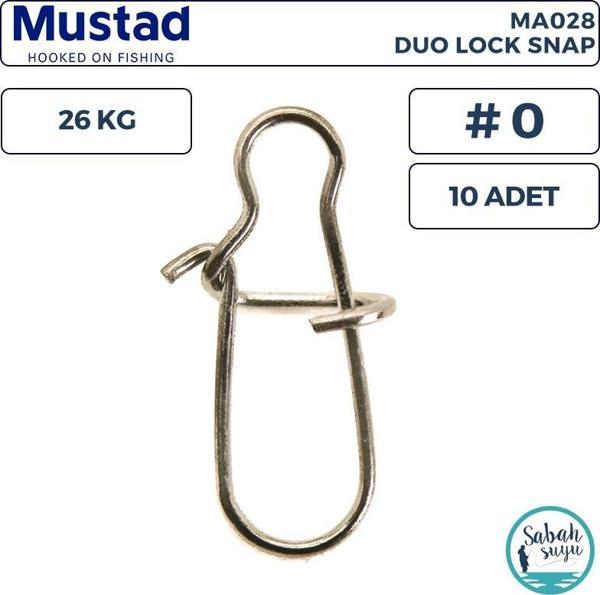 Mustad MA028 Duo Lock Snap Klips #0 26kg (10 Adet) - Image 1