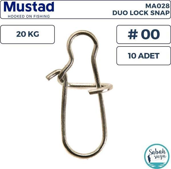 Mustad MA028 Duo Lock Snap Klips #00 20kg (10 Adet) - Image 1
