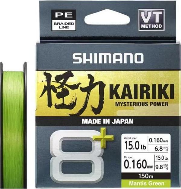 Shimano Kairiki 8+ İp Misina 150m Mantis Green PE 1.2 0.16mm / 9.8kg - Image 1