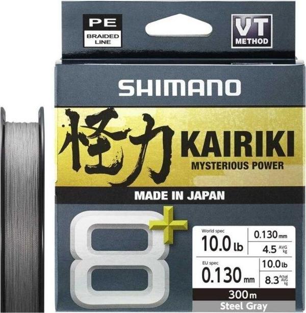 Shimano Kairiki 8+ İp Misina 300m Steel Gray PE 1.0 0.13mm / 8.3kg - Image 1