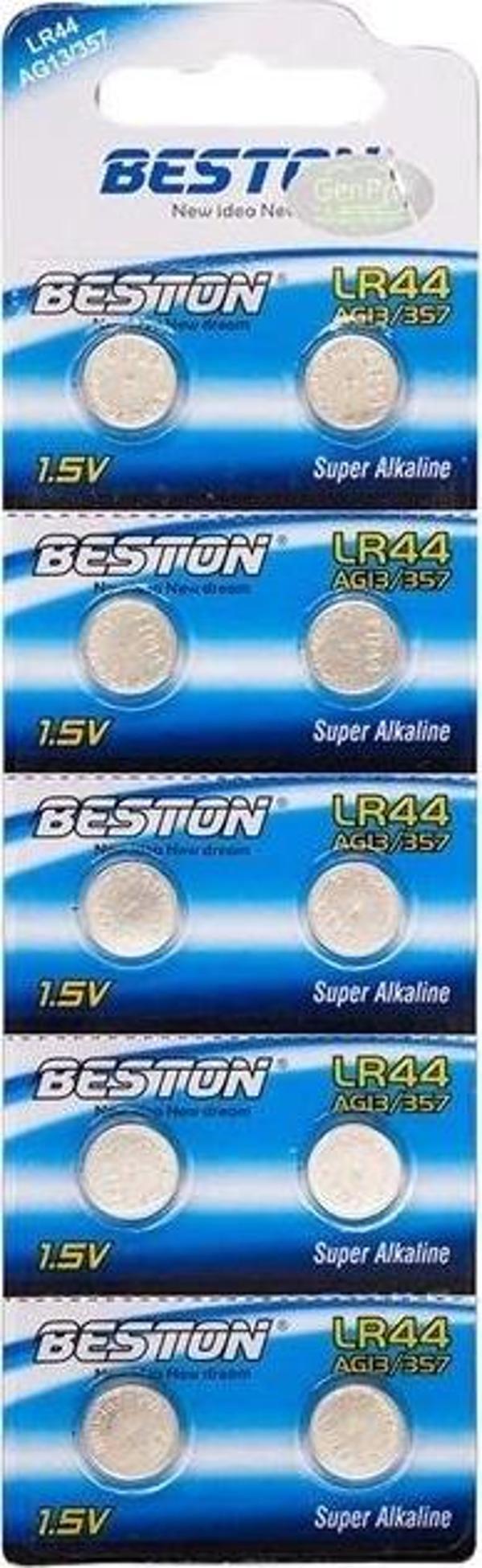 Beston Alkalin AG13/357 LR44 Düğme Pil (10'lu Paket)  BST-LR44 - Image 1