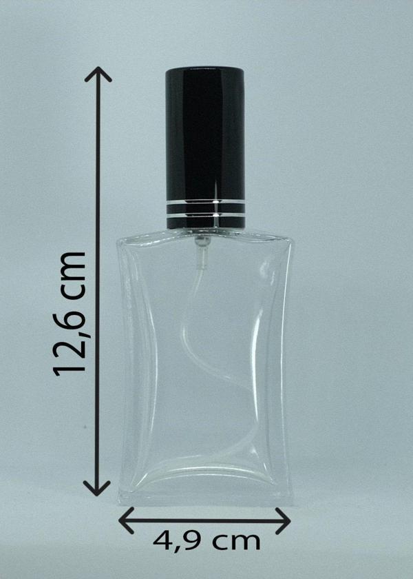 D&B Yol Parfüm Şişesi 50 Ml (5 Adet) Siyah Kapak Plastik Valf İçbükey (Tekrar Doldurulabilir) Boş Şişe - Image 1