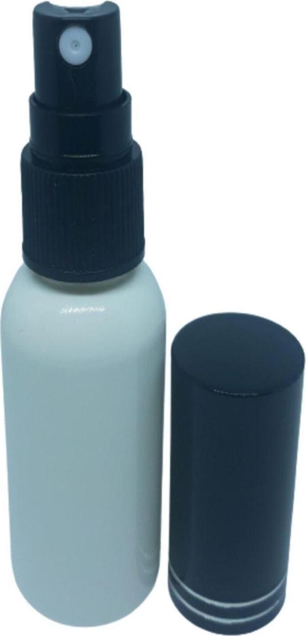 D&B Yol Parfüm Ve Kolonya Şişesi Beyaz 30 Ml 3 Adet (Tekrar Doldurulabilir) Siyah Sprey Boş Plastik - Image 1
