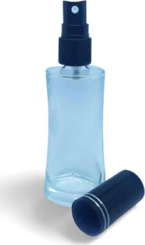 D&B Yol Boş Parfüm Şişesi 100 Ml (2 Adet) (Tekrar Doldurulabilir) Eyfel Siyah Kapak Plastik Valf Boş Şişe - Image 1