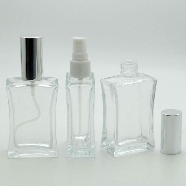 D&B Yol Boş Parfüm Şişesi 50 Ml 10 Adet (Tekrar Doldurulabilir) Gri Kapak Plastik Valf Içbükey Boş Şişe - Image 1