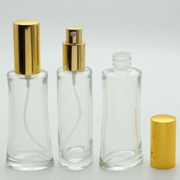 D&B Yol Boş Parfüm Şişesi 50 Ml (2 Adet) (Tekrar Doldurulabilir) Eyfel Sarı Metal Valf Ve Kapak Boş Şişe - Image 1