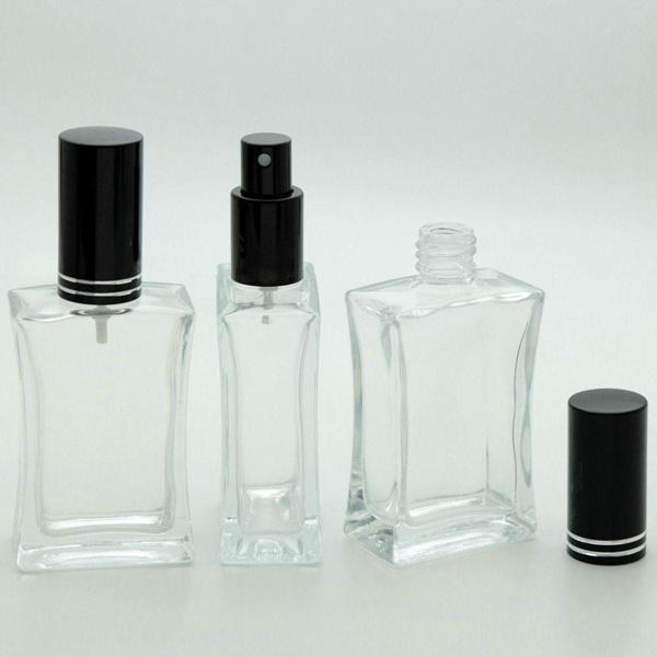 D&B Yol Parfüm Şişesi 50 Ml (5 Adet) Siyah Kapak Metal Valf İçbükey (Tekrar Doldurulabilir) Boş Şişe - Image 1