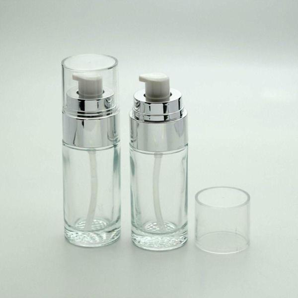 D&B Yol Şeffaf Gri Kapaklı Boş Krem Ve Losyon Şişesi 40Ml 3 Adet (Tekrar Doldurulabilir) - Image 1