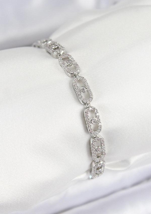 Pirinç Zirkon Taşlı Messika Model Gümüş Renk VIP Seri Kadın Bileklik - EBJ250726W36786 - Image 1