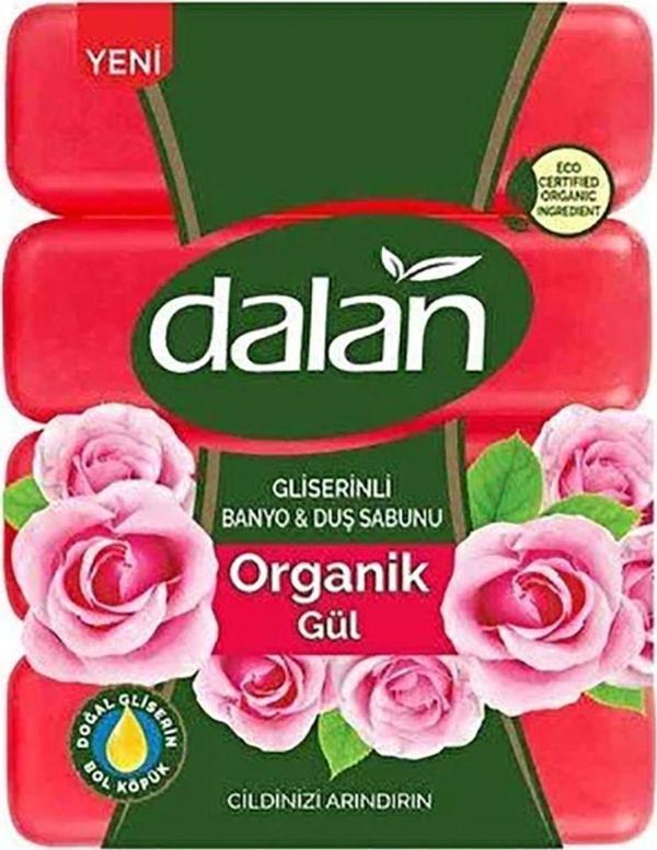 Dalan Banyo Sabunu Organik Mineral Gliserinli Gül Banyo & Duş Sabunu 4X150 G - Image 1