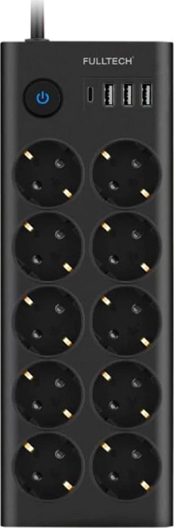 Ftr14 Type-c Girişli Akım Korumalı 10’lu Priz, 3 Usb - Image 1