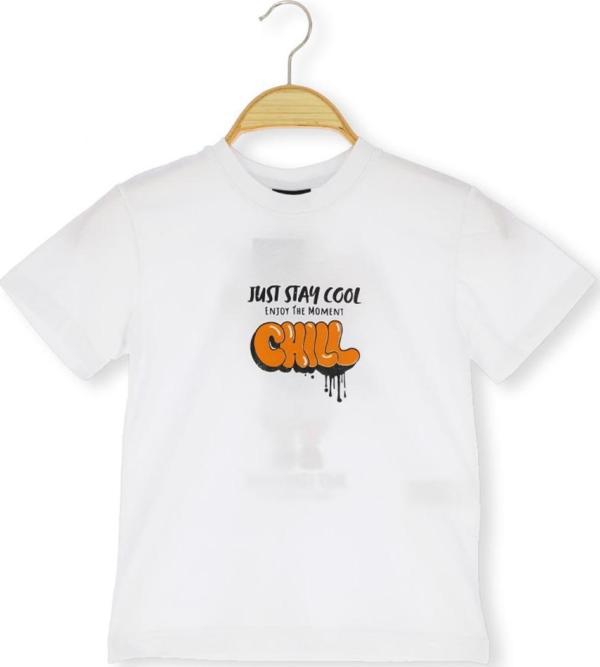 ARKA JUST STAY COOL BASKILI ERKEK TSHİRT BEYAZ - Image 1