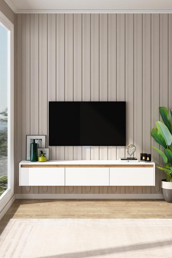 Laris Tv Ünitesi 150 cm Televizyon Sehpası SepetBeyaz - Image 1