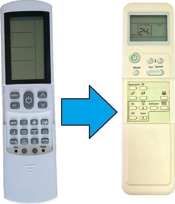 Regal İnverter Klima İle Uyumlu Kumanda-Resimde Sağdaki Gönderilir - Image 1