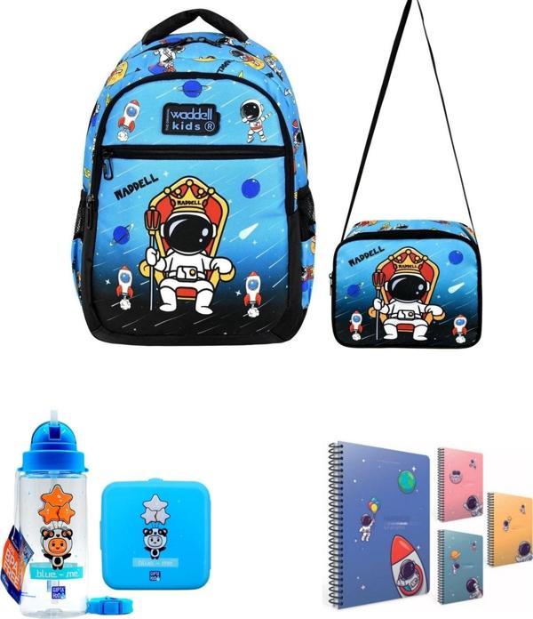 WADDELL Astronot Desenli Erkek Çocuk İlkokul Sırt Çantası SETİ(8 PARÇA) - Image 1