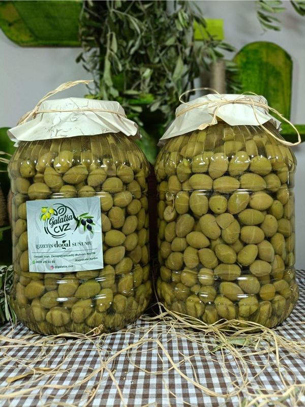 Galatia Cvz Aydın Yöresi Memecik Cinsi Sofralık Tatlandırılmış Kırma Zeytin (3+3 Kg) - Image 1