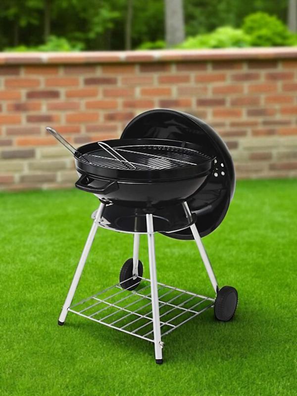 XL Büyük Boy Kömürlü Küre Mangal Kapaklı Tekerlekli 56cm Yuvarlak Mangal - Image 1