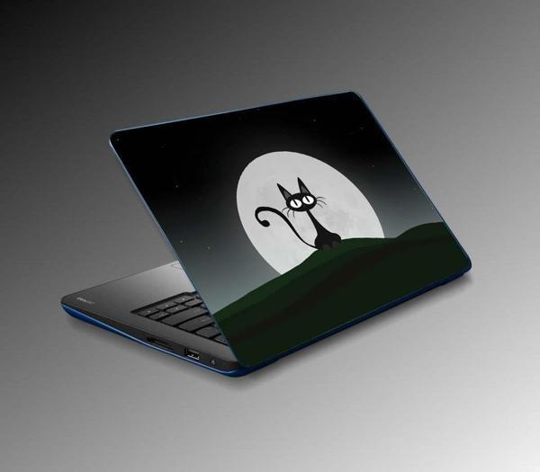 Laptop Sticker Notebook Pc Kaplama Etiketi Black Cat - Image 1