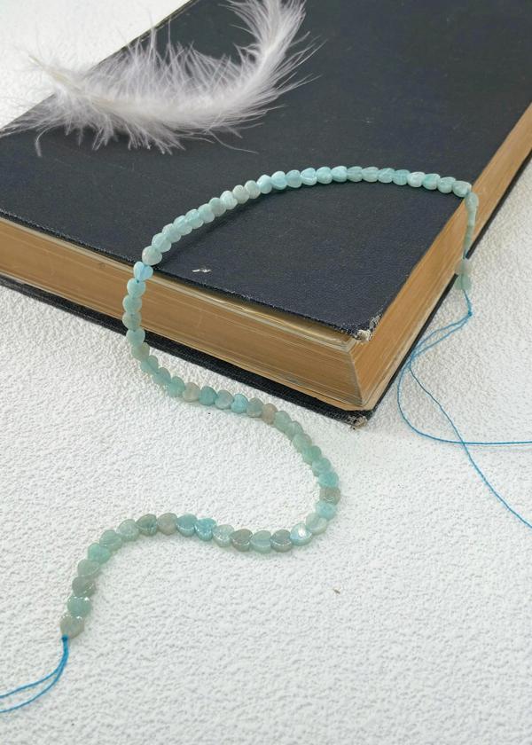 AMAZONİT DOĞALTAŞ KALPLİ DİZİ 4 MM - Image 1
