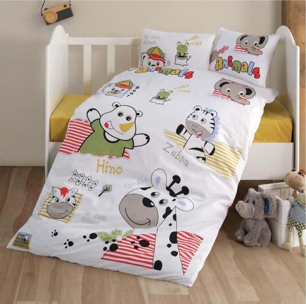 Clasy %100 Pamuk Ranforce Bebek Nevresim Takımı Animals V1 Sarı - Image 1
