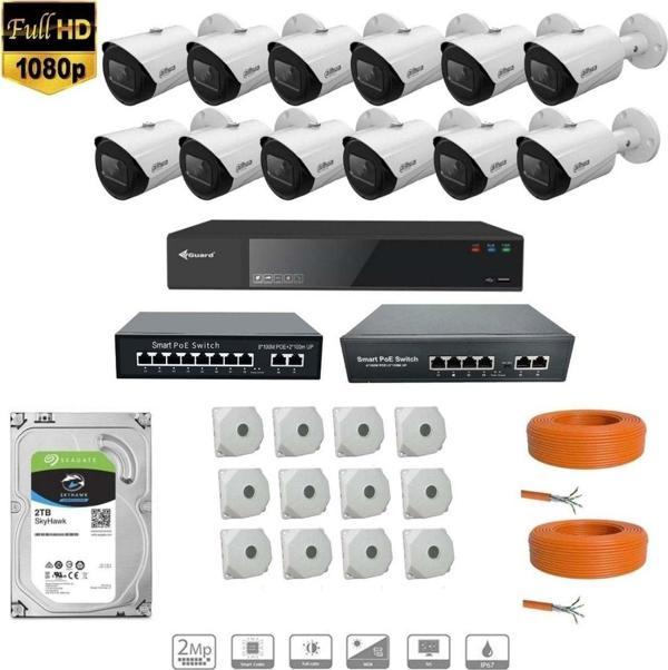 Dahua 2 Mp Ip Kamera 12 Kameralı Full Hd Set - Image 1