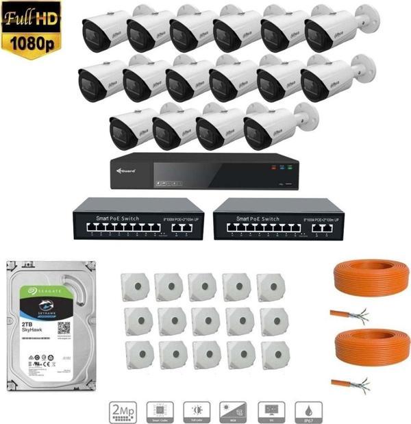 Dahua 2 Mp Ip Kamera 16 Kameralı Full Hd Set - Image 1